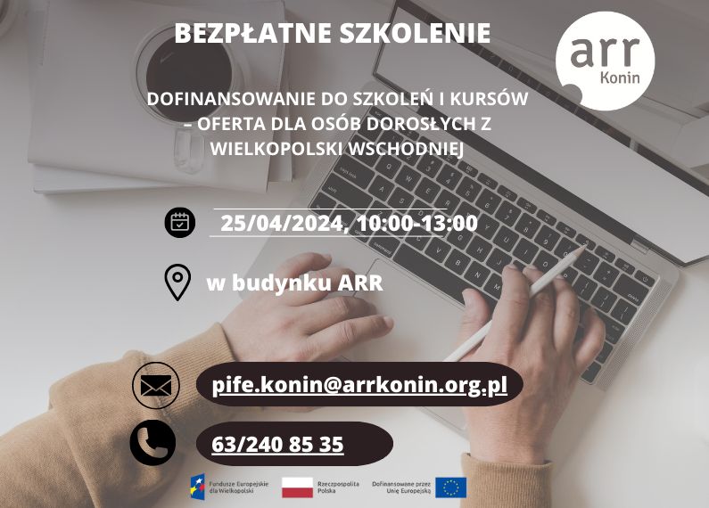 Bezpłatne szkolenie- (BUR) „Dofinansowanie do szkoleń i kursów-oferta dla osób dorosłych z Wielkopolski Wschodniej”